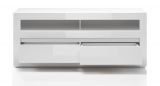 TV-Lowboard Nobile in Hochglanz Wei� mit Wei� oder Stone Design, Komforth�he und Soft-Close 150 x 63 cm