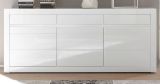 Sideboard Nobile in wei� Hochglanz und Stone Design grau Kommode 217 x 90 cm