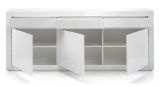 Sideboard Nobile in wei� Hochglanz und Stone Design grau Kommode 217 x 90 cm