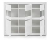 Highboard Nobile in wei� Hochglanz und Stone Design grau 164 x 131 cm