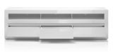 Wohnwand 2-tlg. Nobile in Hochglanz wei� und Stone Design grau TV-Lowboard und Wandregal 217 x 163 cm