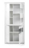 Wohnwand Nobile in Hochglanz wei� und Stone Design grau Anbauwand 4-teilig 370 x 198 cm