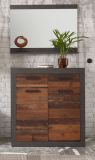 Kommode Ward in Old Used Wood Shabby Design mit Matera grau Schuhschrank 92 x 104 cm