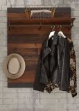 Garderobenpaneel Ward in Old Used Wood Shabby Design mit Matera grau Wandgarderobe 80 x 100 cm