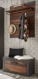 Garderobenpaneel Ward in Old Used Wood Shabby Design mit Matera grau Wandgarderobe 80 x 100 cm