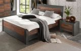 Bett Ward in Old Used Wood Shabby Design mit Matera grau Einzelbett Liegefl�che 140 x 200 cm