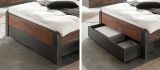 Bettanlage Ward in Used Wood Shabby und Matera grau Liegefl�che 140 x 200 cm Schlafzimmer Set 2-teilig