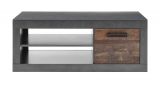 Couchtisch Ward in Old Used Wood Shabby Design mit Matera grau Beistelltisch 110 x 63 cm