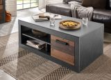 Couchtisch Ward in Old Used Wood Shabby Design mit Matera grau Beistelltisch 110 x 63 cm