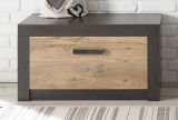 Garderobe Sitzbank Beveren in Kastanie und Fresco grau Garderobenbank und Schuhschrank 80 x 43 cm