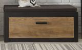 Garderobe Sitzbank Beveren in Kastanie und Fresco grau Garderobenbank und Schuhschrank 107 x 43 cm