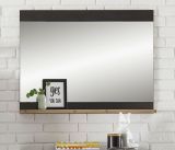 Garderobenspiegel Beveren in Fresco grau und Kastanie Flur Spiegel mit Ablage 92 x 71 cm