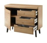 Kommode Ronson in Artisan Eiche und schwarz skandinavisch 107 x 83 cm
