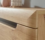 Wohnwand Ronson in Artisan Eiche und schwarz Wohnkombination 4-teilig skandinavisch 360 x 197 cm