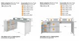 Schreibtisch Sektor dunklem Grau / Anthrazit,  mit Stauraum und 4 Stellvarianten 160 - 200 x 92 cm