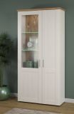 Vitrine Timber in Andersen Pinie wei� und Artisan Eiche Landhaus Vitrinenschrank 95 x 194 cm