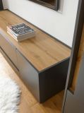 Sideboard Center in Grau matt und Wotan Eiche Kommode 220 x 87 cm
