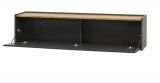 Wohnwand Center in grau matt und Wotan Eiche Kombination 3-teilig 300 x 180 cm