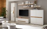 Vitrine Center in wei� und Wotan Eiche Vitrinenschrank 50 x 197 cm