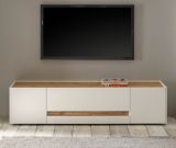 TV-Lowboard Center in wei� und Wotan Eiche TV-Unterteil 170 x 40 cm