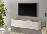 TV-Lowboard Center in wei� und Wotan Eiche TV-Unterteil h�ngend 150 x 35 cm H�ngeschrank