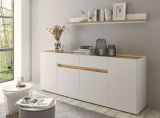 Wandboard Center in wei� und Wotan Eiche Wandregal 170 x 15 cm