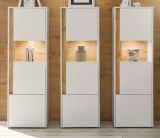 Schrank Set 3-teilig Center in wei� und Wotan Eiche Wohnkombination 3 x Vitrine 190 x 155 cm