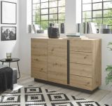 Sideboard Louna in Eiche Artisan und Graphit grau Kommode 138 x 91 cm