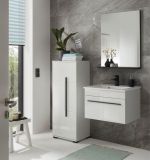 Badezimmer Midischrank Design-D in wei� Hochglanz Badm�bel Kommode 45 x 126 cm