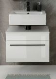 Waschbeckenunterschrank Design-D in wei� Hochglanz Badschrank h�ngend 60 x 44 cm