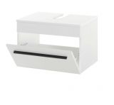 Waschbeckenunterschrank Design-D in wei� Hochglanz Badschrank h�ngend 60 x 44 cm