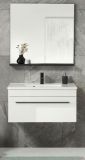 Badm�bel Set Design-D in wei� Hochglanz und schwarz Badkombination MIT Waschbecken 80 x 200 cm