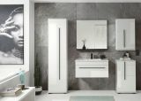 Badm�bel Set Design-D in wei� Hochglanz und schwarz Badkombination MIT Waschbecken 80 x 200 cm
