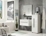 Badm�bel Set Design-D in wei� Hochglanz und schwarz Badkombination MIT Waschbecken 135 x 200 cm