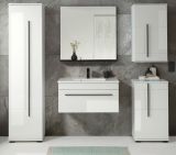 Badm�bel Set Design-D in wei� Hochglanz und schwarz Badkombination MIT Waschbecken 190 x 200 cm