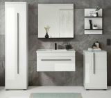 Badm�bel Set Design-D in wei� Hochglanz und schwarz Badkombination MIT Waschbecken 190 x 200 cm