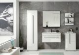 Badm�bel Set Design-D in wei� Hochglanz und schwarz Badkombination MIT Waschbecken 190 x 200 cm