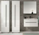 Badm�bel Set Design-D in wei� Hochglanz und schwarz Badkombination MIT Waschbecken 190 x 200 cm