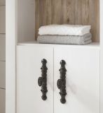 Badezimmer Hochschrank Rovola in Pinie wei� / Oslo Pinie Landhaus Badschrank 65 x 200 cm