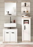 Badezimmer H�ngeregal Rovola in Pinie wei� / Oslo Pinie Landhaus Wandregal 40 x 62 cm Regal h�ngend