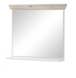 Badezimmer Spiegel Rovola in Pinie wei� / Oslo Pinie Landhaus Badspiegel mit Ablage 80 x 72 cm