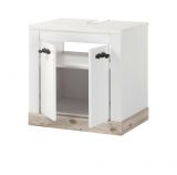Badkombination Rovola in Pinie wei� / Oslo Pinie Landhaus Badm�bel Set 4-tlg. 184 x 200 cm