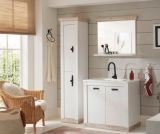 Badkombination Rovola in Pinie wei� / Oslo Pinie Landhaus Badm�bel Set 4-tlg. MIT Waschbecken 143 x 200 cm