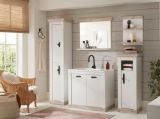 Badkombination Rovola in Pinie wei� / Oslo Pinie Landhaus Badm�bel Set 6-tlg. MIT Waschbecken 205 x 200 cm