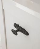Badkombination Rovola in Pinie wei� / Oslo Pinie Landhaus Badm�bel Set 3-tlg. h�ngend MIT Waschbecken 81 x 200 cm