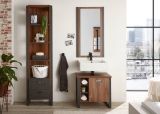 Badezimmer Regal Auburn in Eiche Stirling und Matera grau Badm�bel Hochschrank 49 x 202 cm