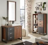 Badezimmer Spiegel Auburn in Eiche Stirling und Matera grau Badm�bel Wandspiegel 54 x 108 cm