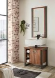 Badezimmer Waschbeckenunterschrank Auburn in Eiche Stirling und Matera grau Badm�bel Unterschrank 61 x 62 cm