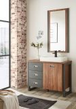 Waschbeckenunterschrank MIT Waschbecken Auburn in Eiche Stirling und Matera grau Badm�bel Waschtisch 91 x 75 cm