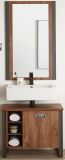 Badm�bel Set 2-teilig Auburn in Eiche Stirling und Matera grau Badkombination Waschbeckenunterschrank und Spiegel 61 x 205 cm